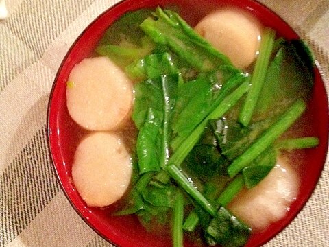 ほうれん草とお麩のお味噌汁